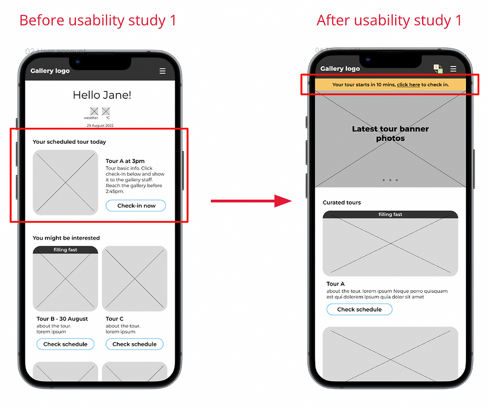 National Gallery Singapore UI UX design case study usability study round 1.