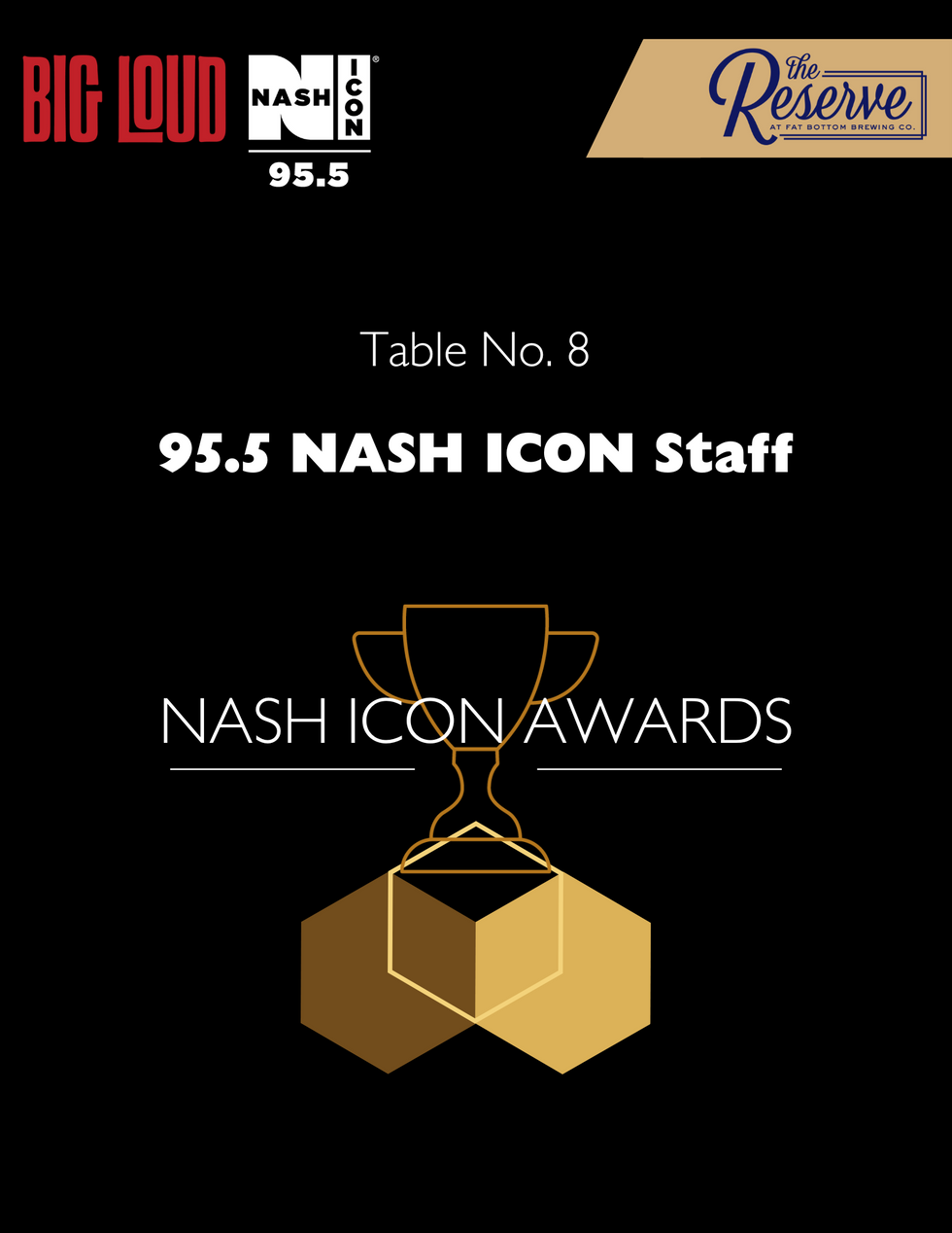 ICON Awards Table Signs