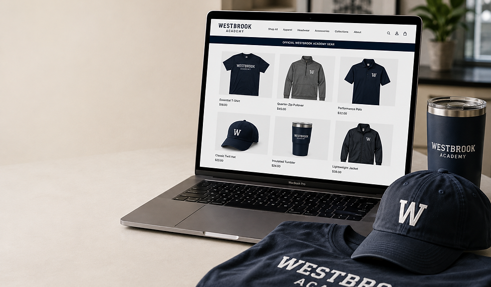 Branded online apparel store for school merchandise