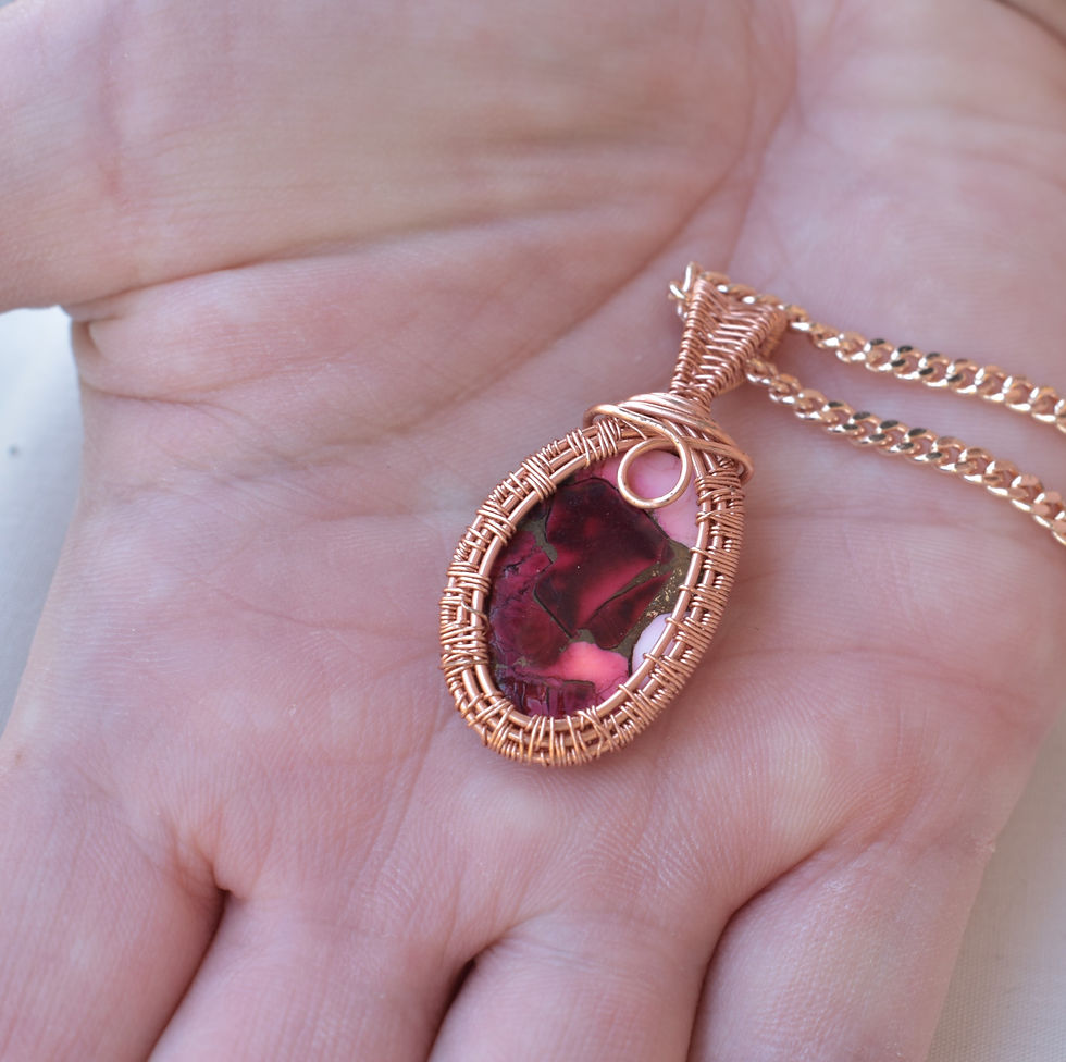 Thumbnail: Buffalo Turquoise Copper Wrapped Pendant