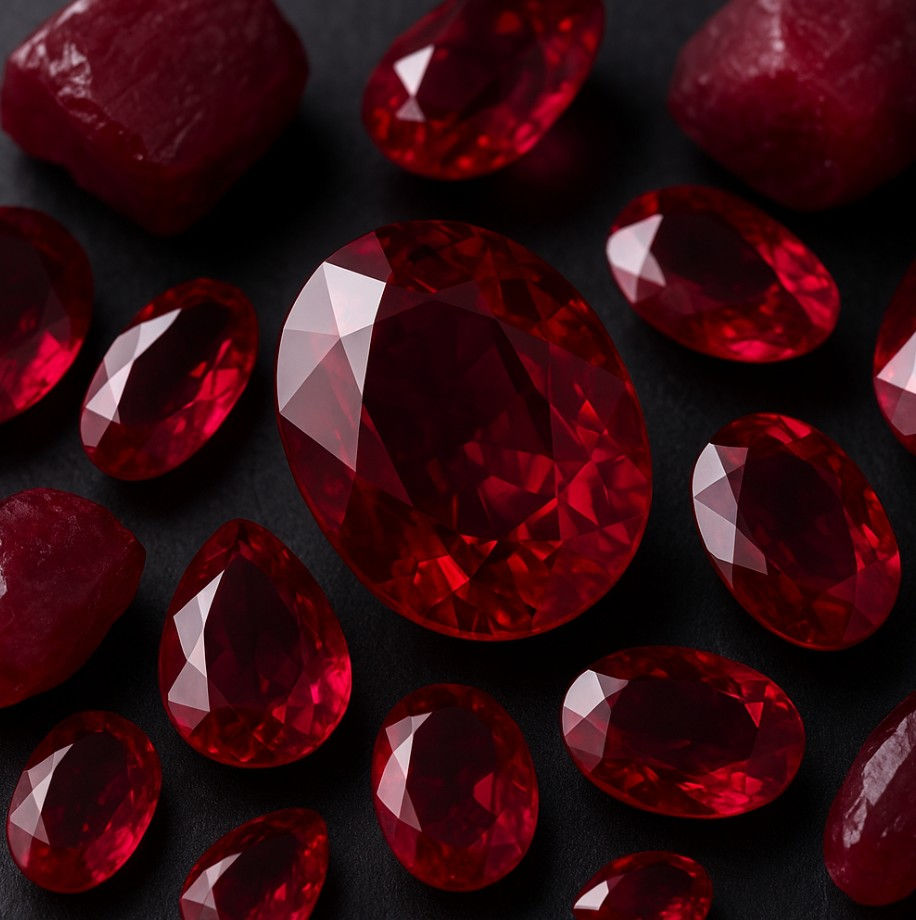 Rubies - July Birthstone, known for Passion, Courage and Inner Flame