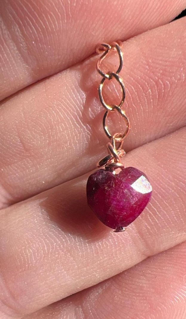 Thumbnail: Kindled Heart – Natural Ruby & Peach Moonstone Bracelet