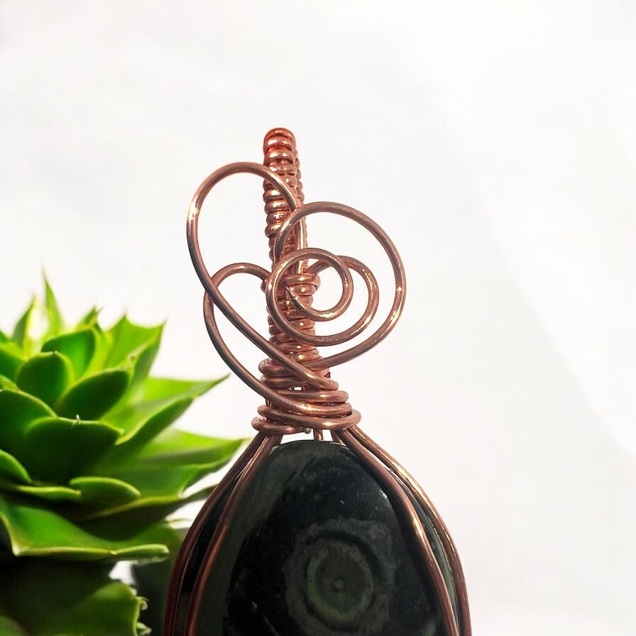 Thumbnail: Earth Spiral – Kambaba Jasper Copper Pendant