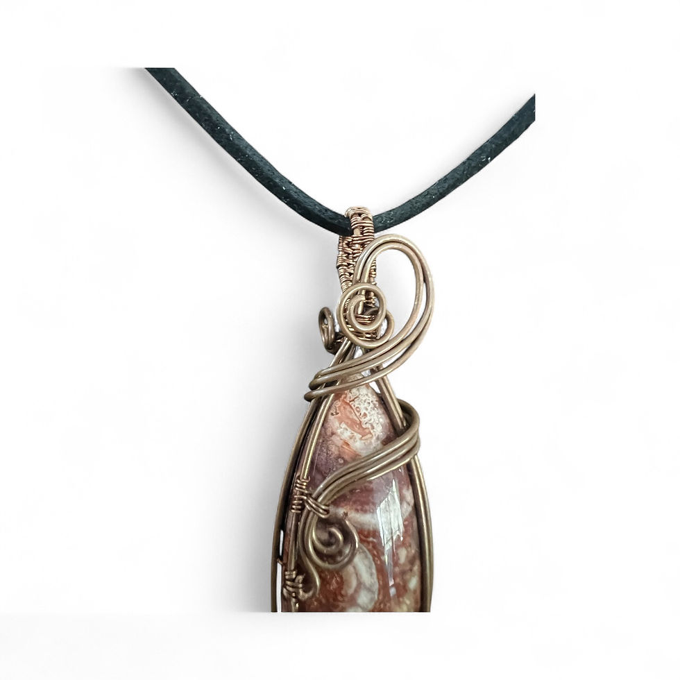 Thumbnail: Copper Wrapped Wild Eye Jasper Pendant with Chain