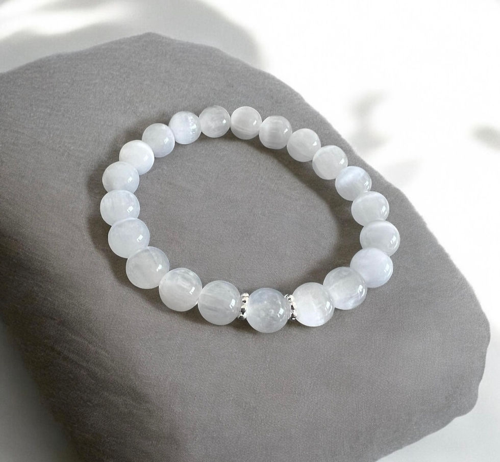 Natural Selenite Crystal Daisy Bracelet