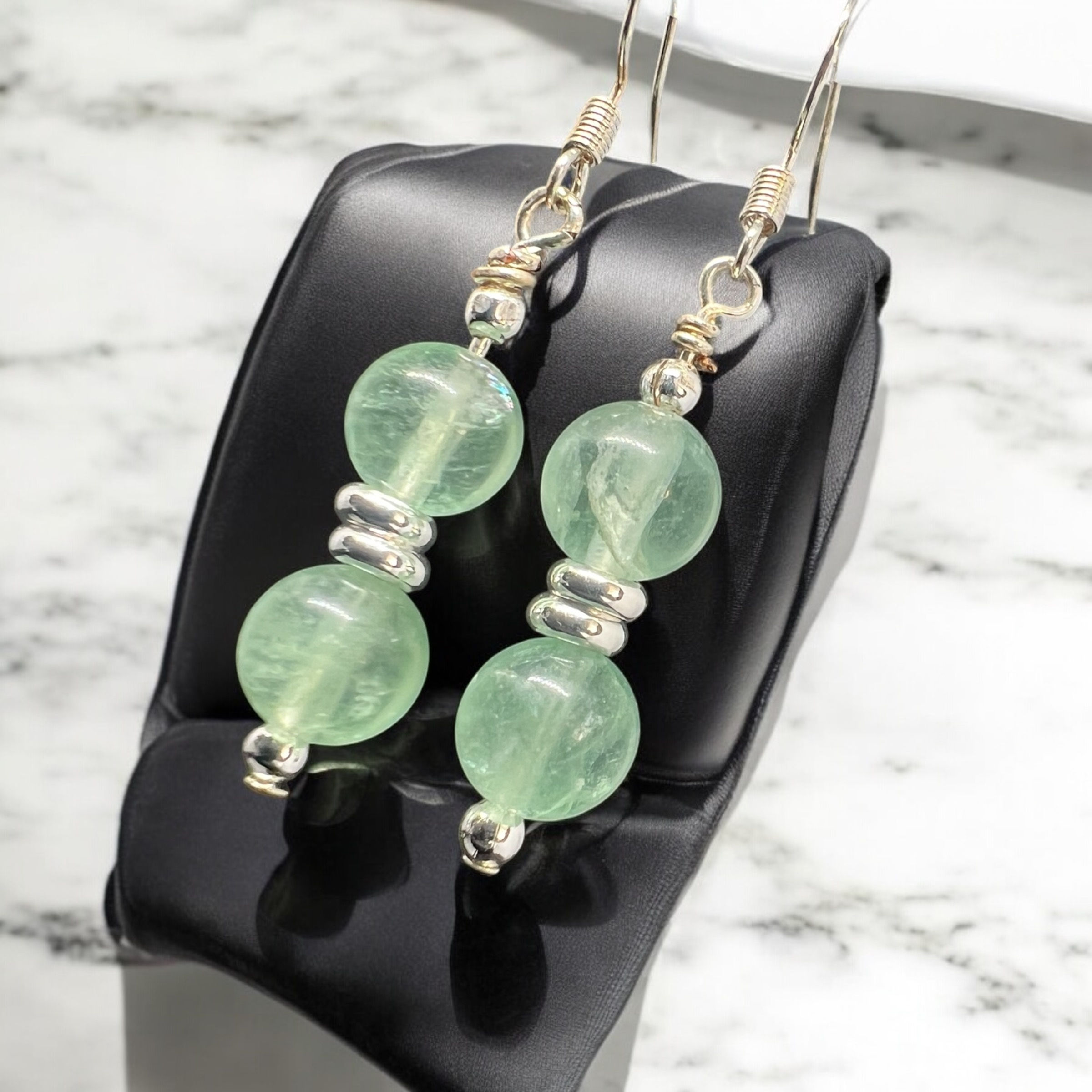 Handmade Fluorite & Silver Earrings