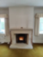 With limestone lining and Stovax County 8