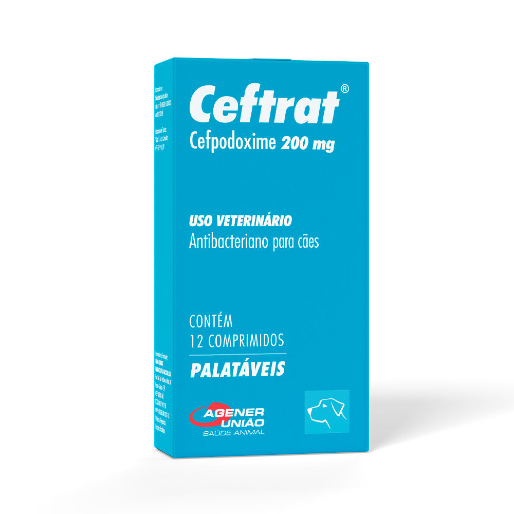 Antibiótico Ceftrat 200mg para Cães 12 comprimidos