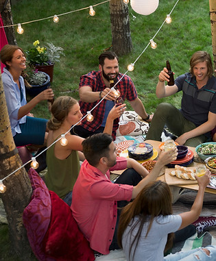 A stock image of an outdoor party.
