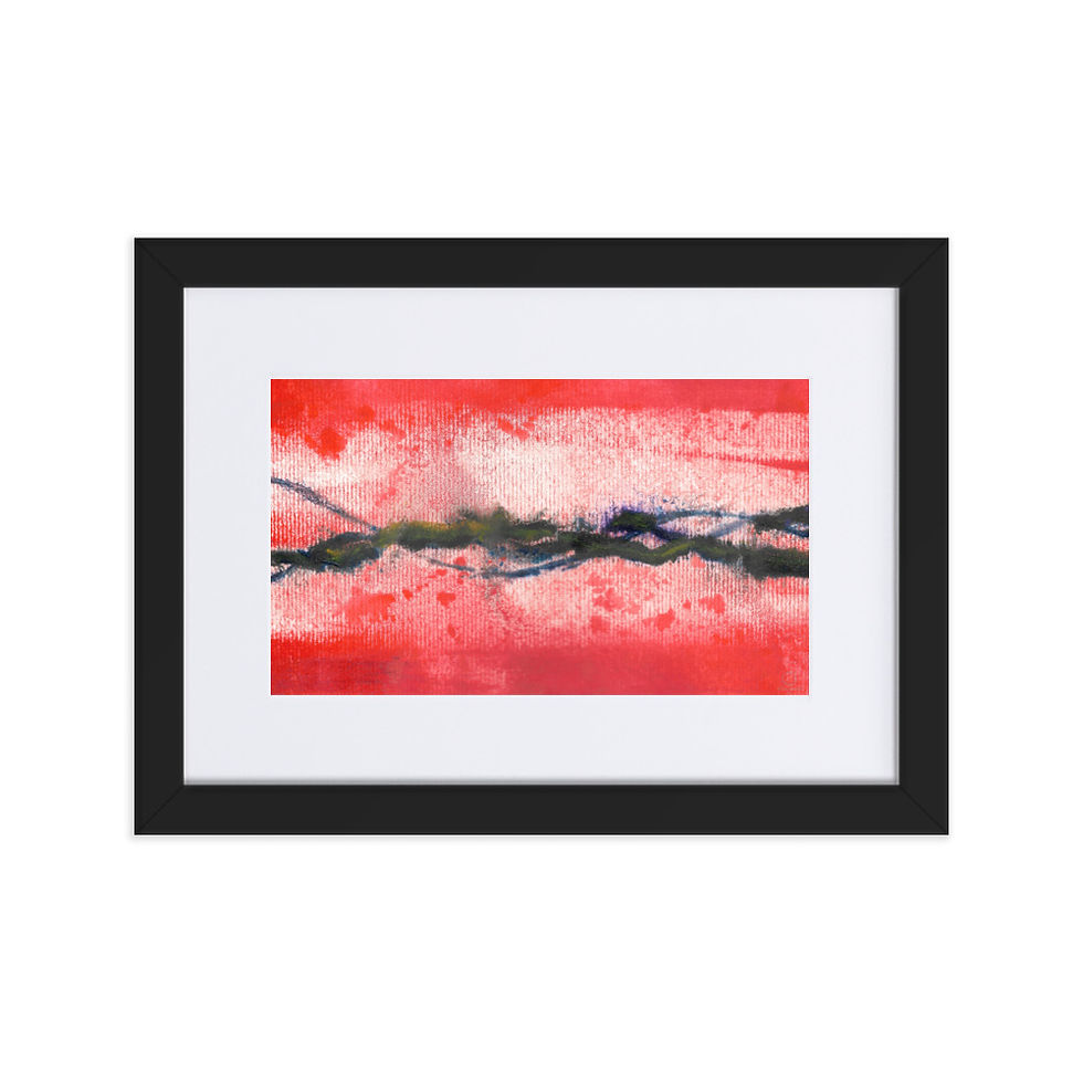 abstract print painting, rich vibrant  red, dynamic colors