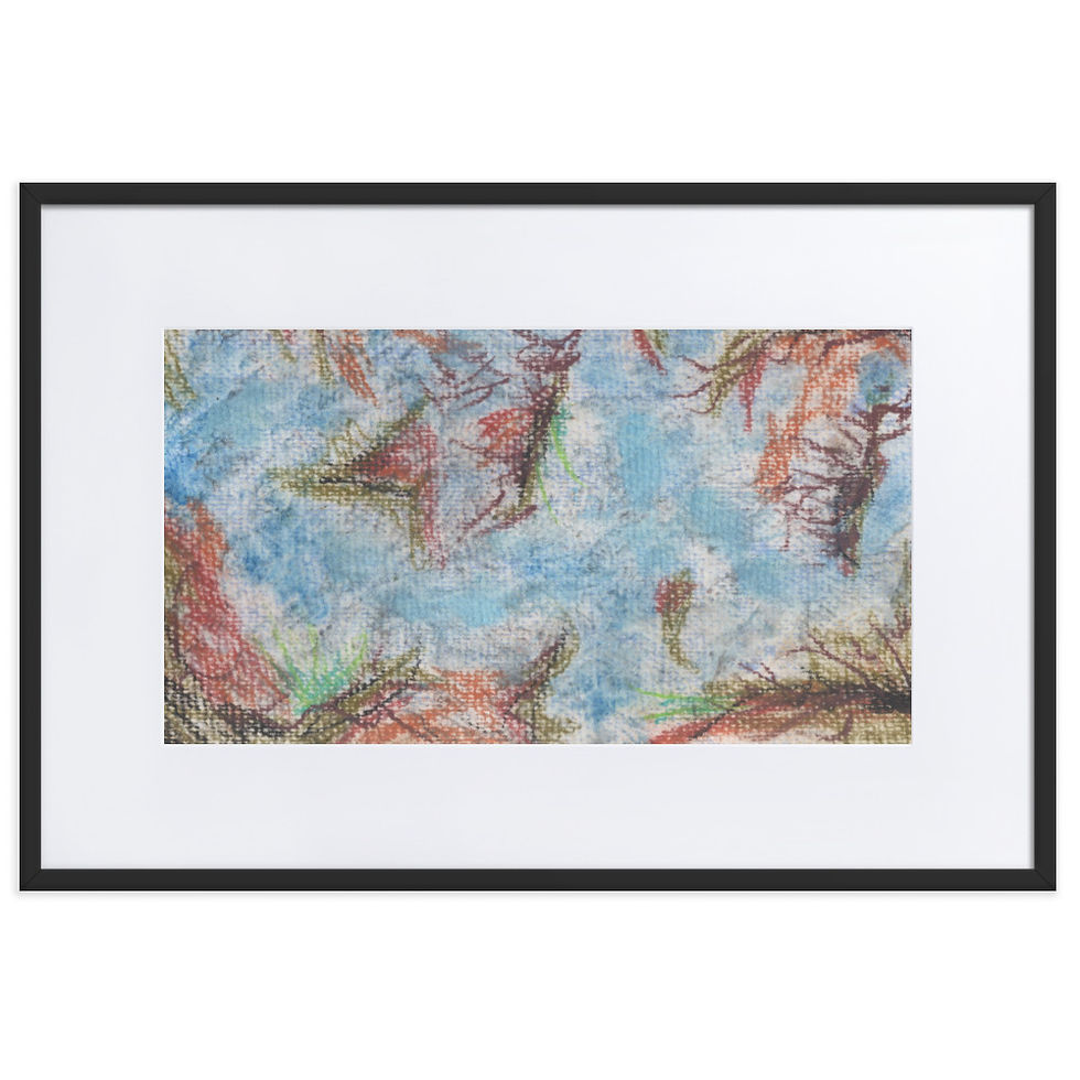 Modern abstract painting inspired by seaweed, water flow and submerged emotions