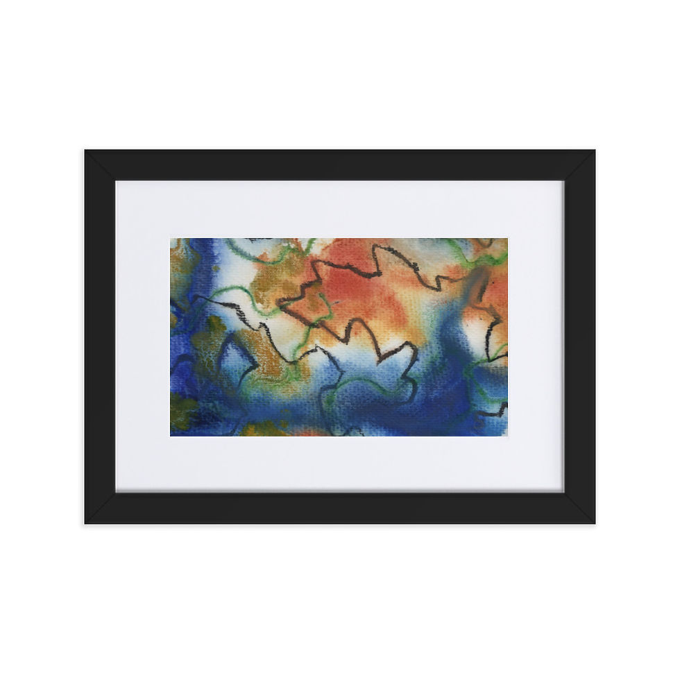 Navy‑orange abstract with chaotic lines symbolising mental confusion and attempts to find clarity