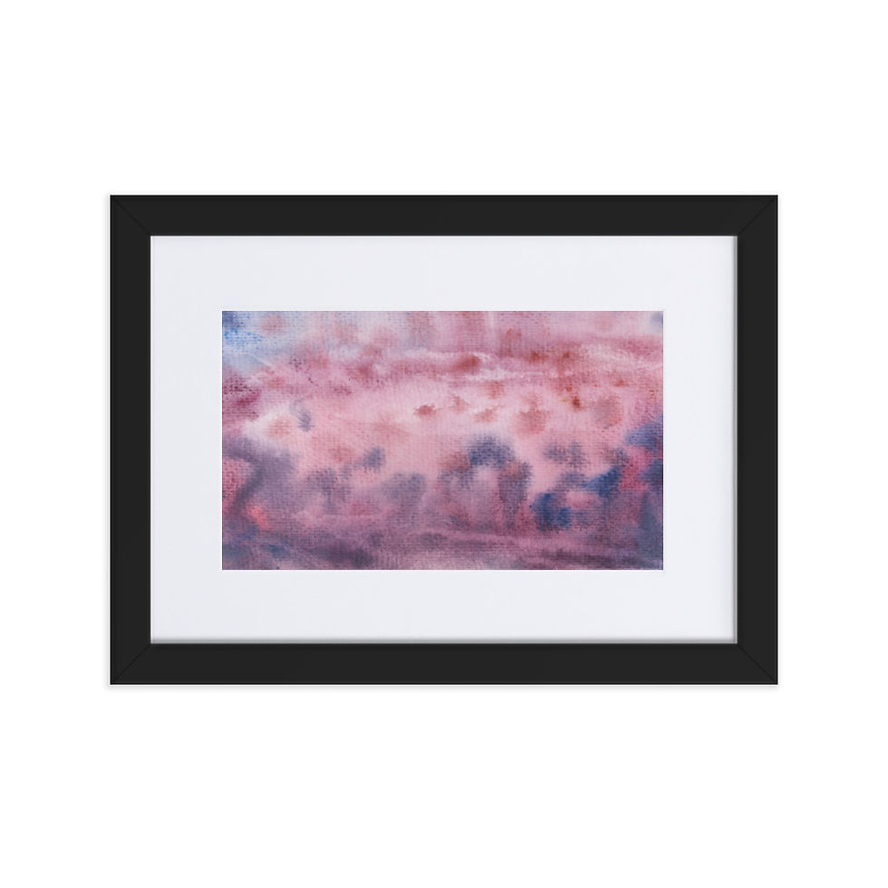 Lavender and purple smudged abstract painting with water‑like movement and dreamy haze.