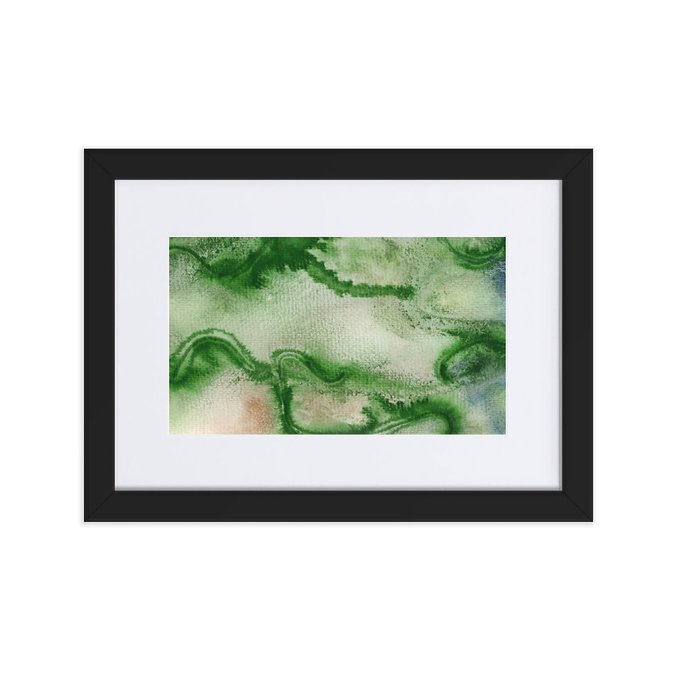 Green abstract painting with smoky movement symbolising unsettled, unclear thoughts