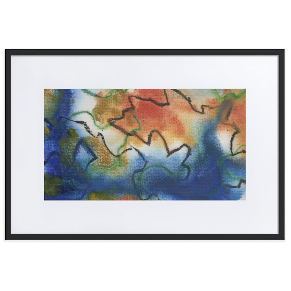 Navy‑orange abstract with chaotic lines symbolising mental confusion and attempts to find clarity