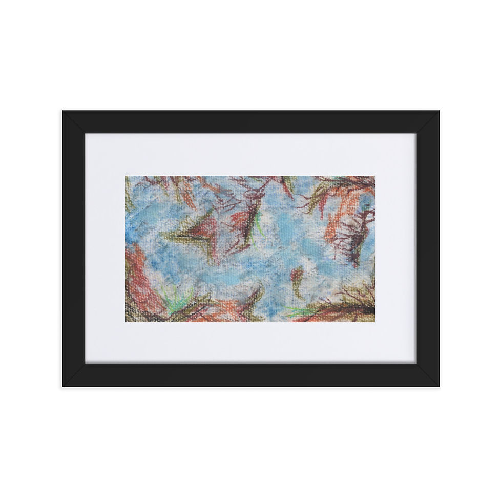 Modern abstract painting inspired by seaweed, water flow and submerged emotions
