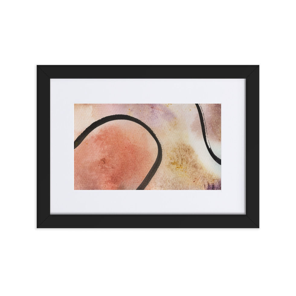Abstract print in soft peachy tones with fluid, modern brushstrokes