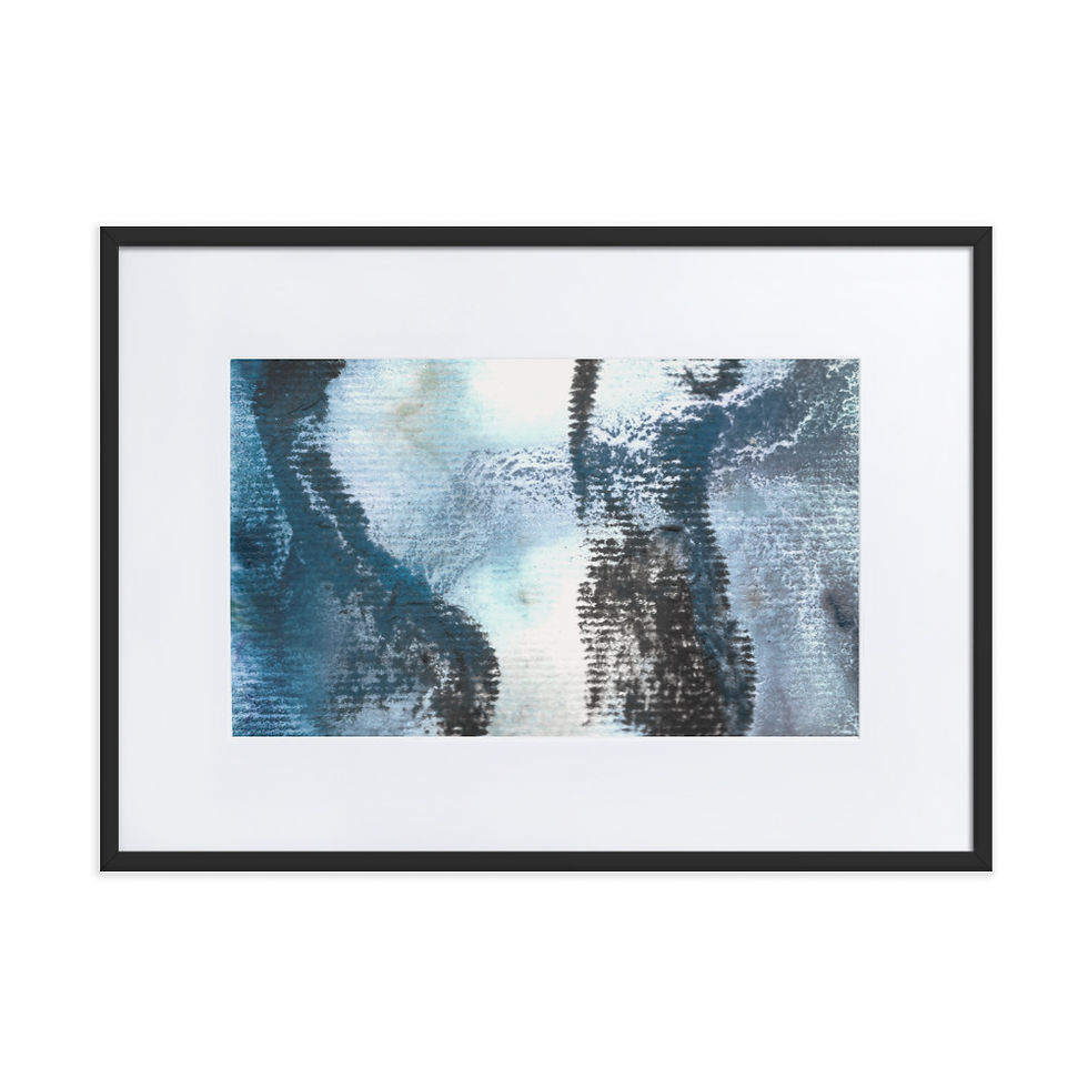 abstract print painting, deep blue colors, navy and sky blue. Art like looking on sky