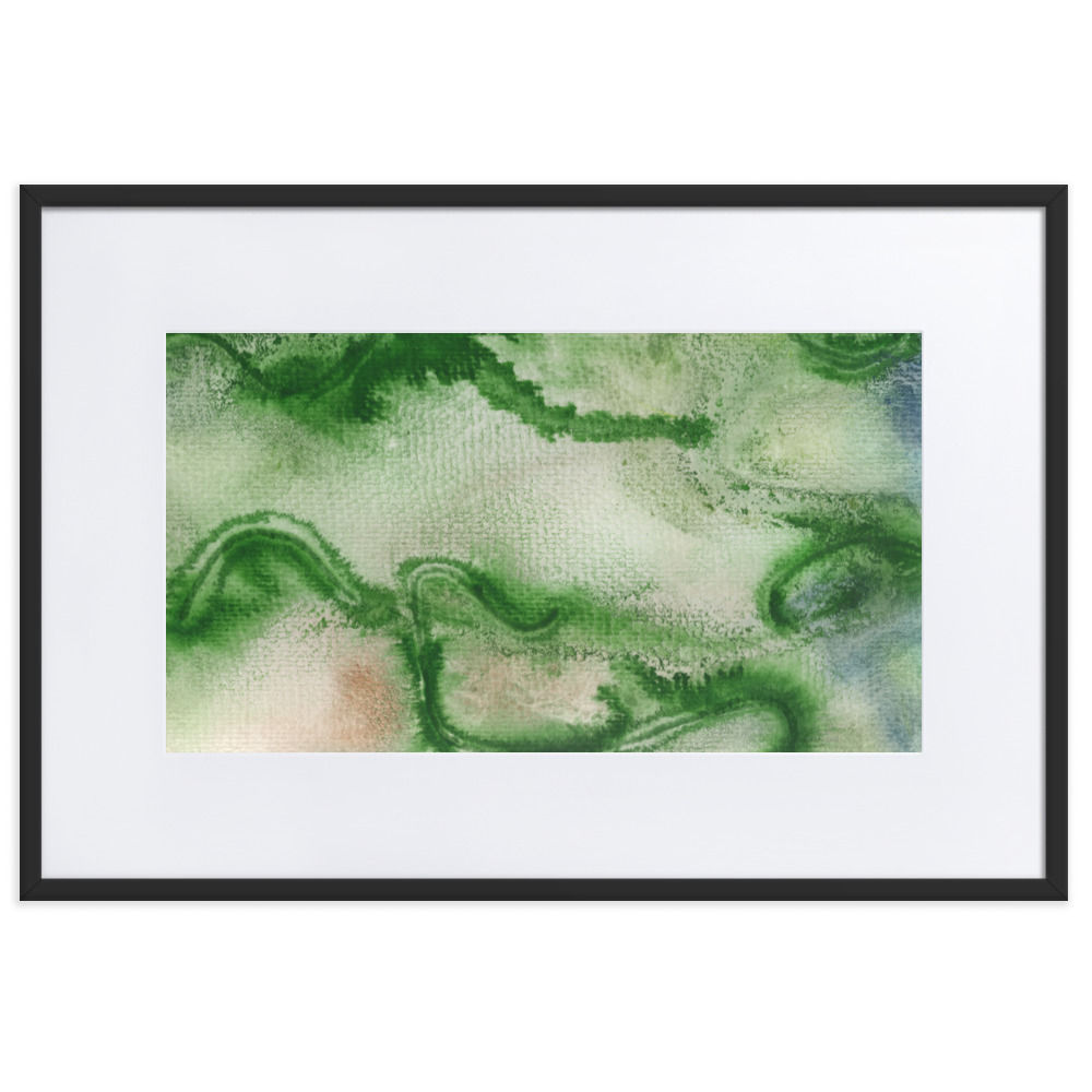 Green abstract painting with smoky movement symbolising unsettled, unclear thoughts
