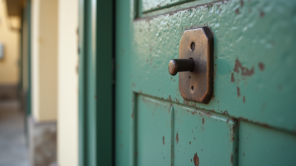 Close-up de porta laqueada com acabamento fosco e textura lisa