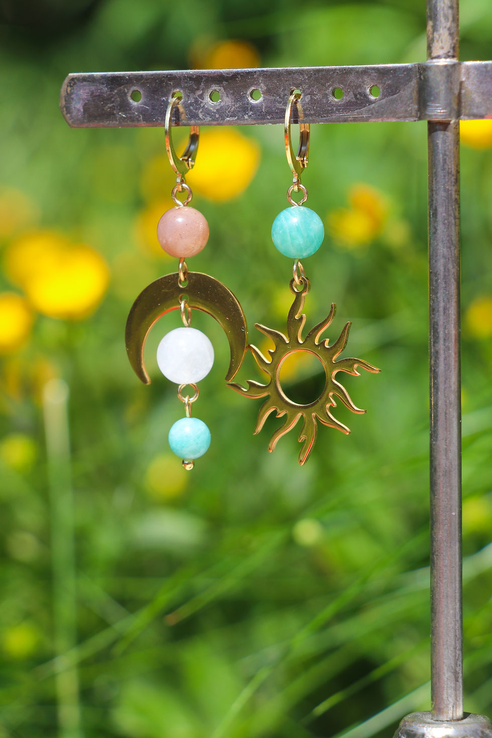 Thumbnail: Celestial Moon and Sun Earrings - Calm & Manifesting ☀️🌙✨ - (Gold / Silver)