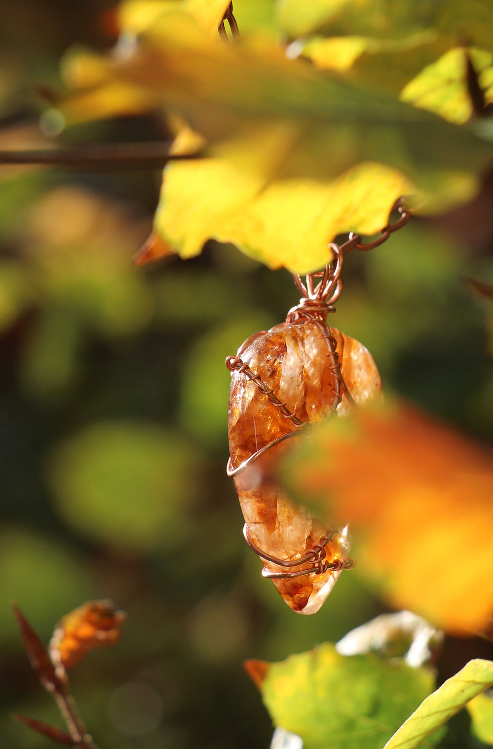 Thumbnail: "Autumn Glow" Golden Healer Statement Necklace