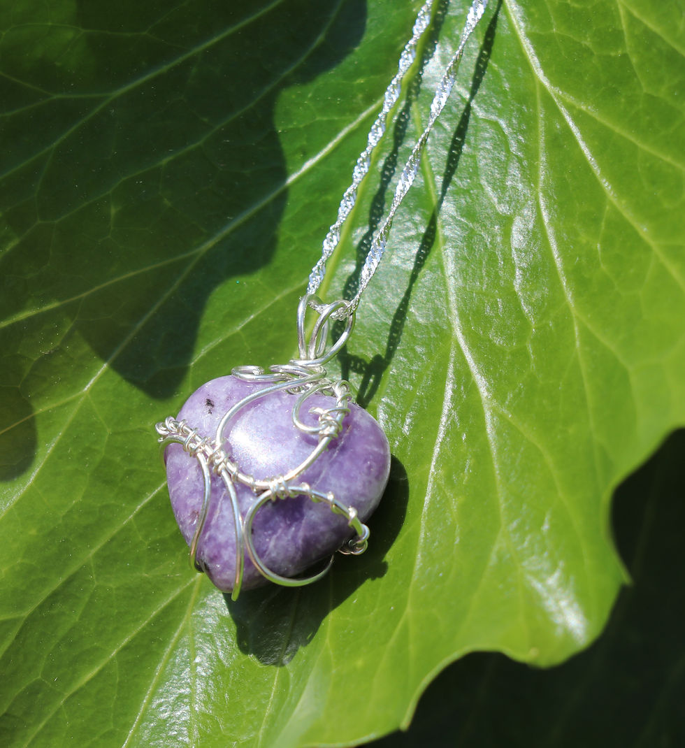 Thumbnail: Lavender Lepidolite Heart wrapped in Sterling Silver - Custom order