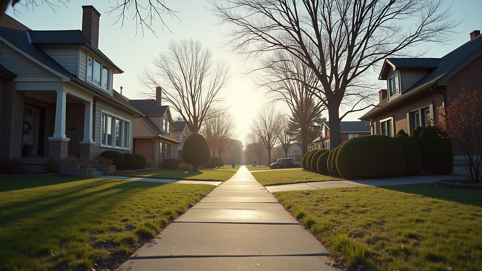 Eye-level view of a suburban neighborhood in the Greater Toronto Area