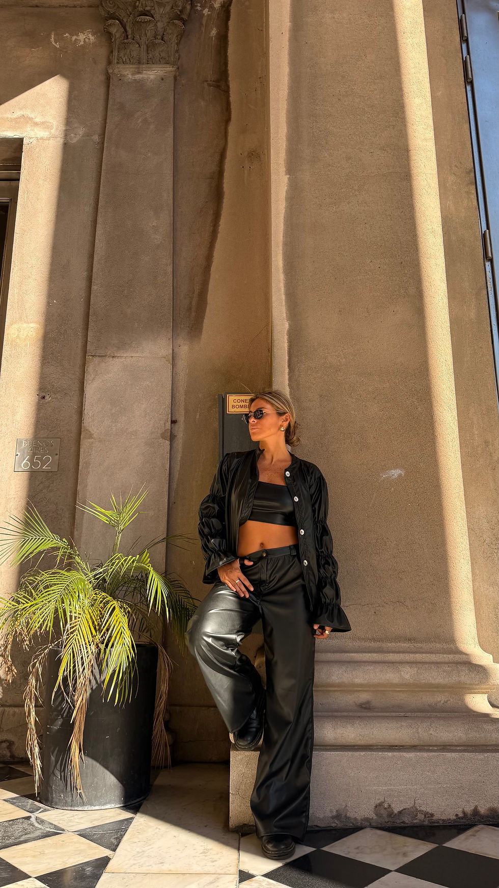 Miniatura: Pant wide leg negro