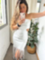 Miniatura: Vestido flecos Plata 
