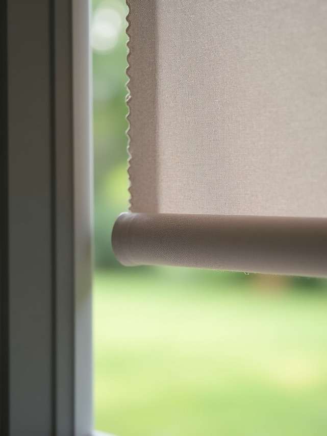 Close-up of a durable outdoor blind fabric and mechanism, highlighting quality craftsmansh
