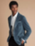 Italian Peak Velvet Jacket - Airforce Blue