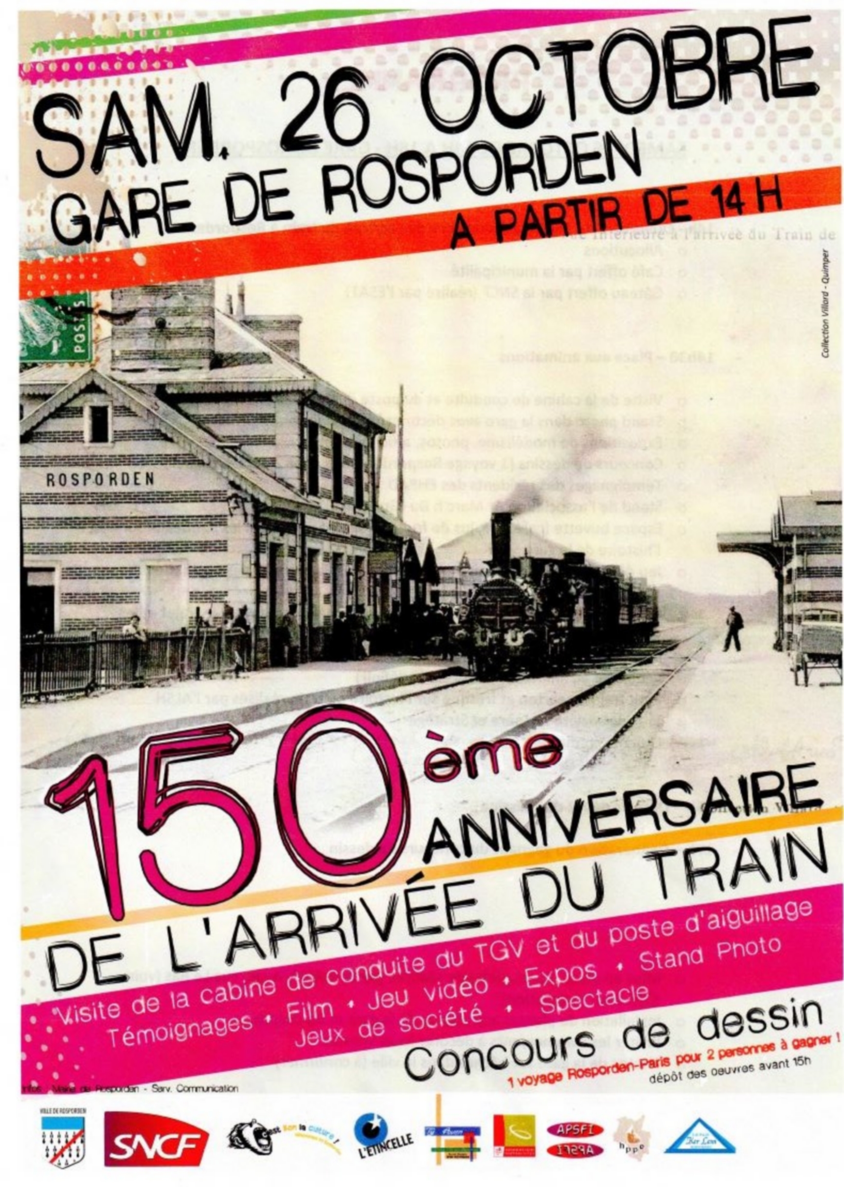 Rosporden 150 ans Arrivée du train