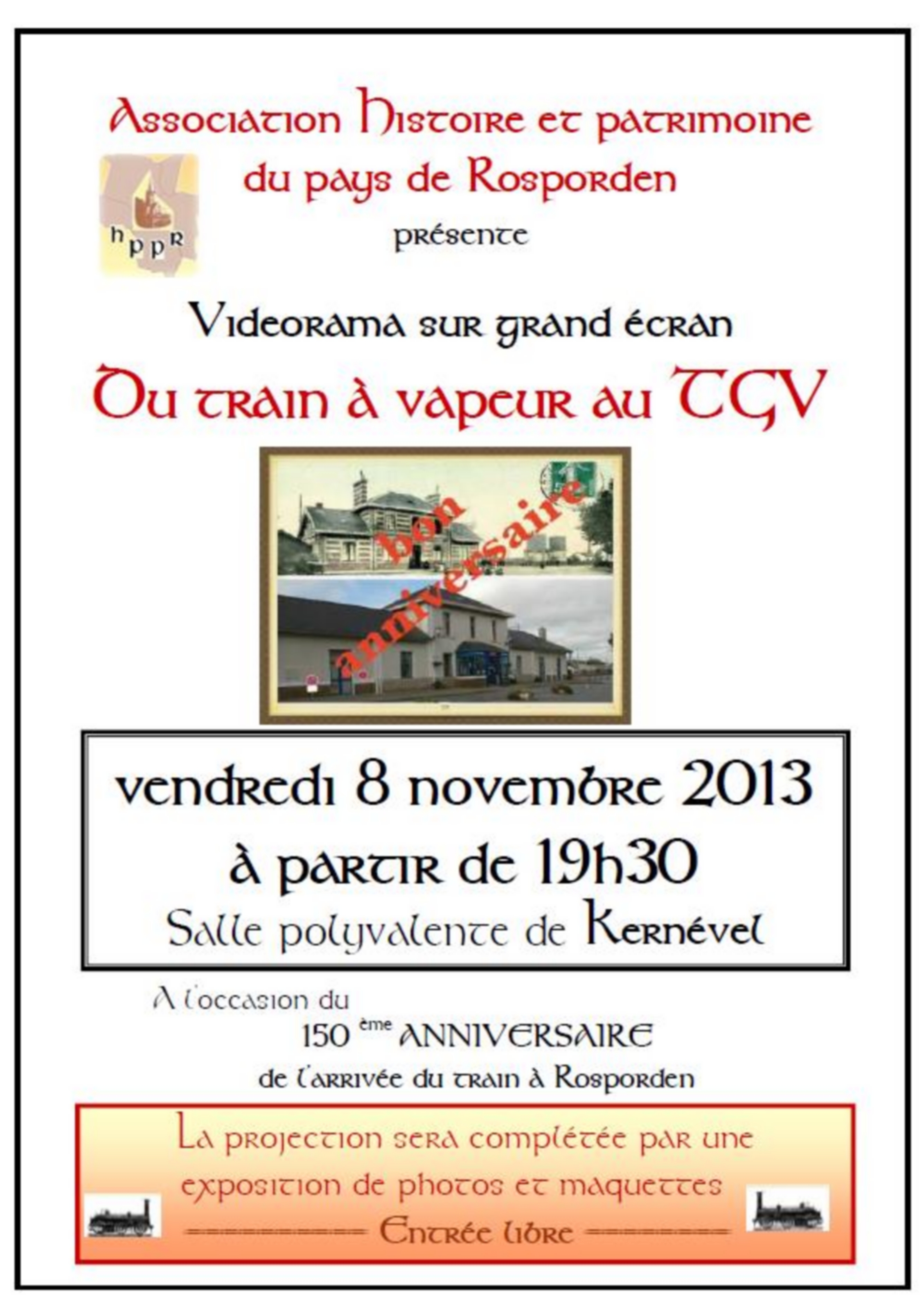 Rosporden 150 ans Arrivée du train