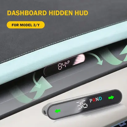 Hidden Dashboard HUD Speedometer for Tesla Model 3 and Model Y