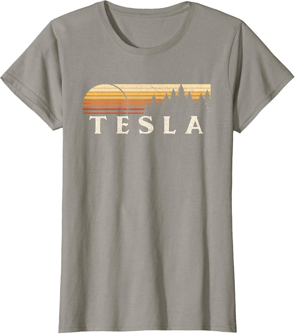 Thumbnail: Tesla Retro Evergreen Sunset T-Shirt