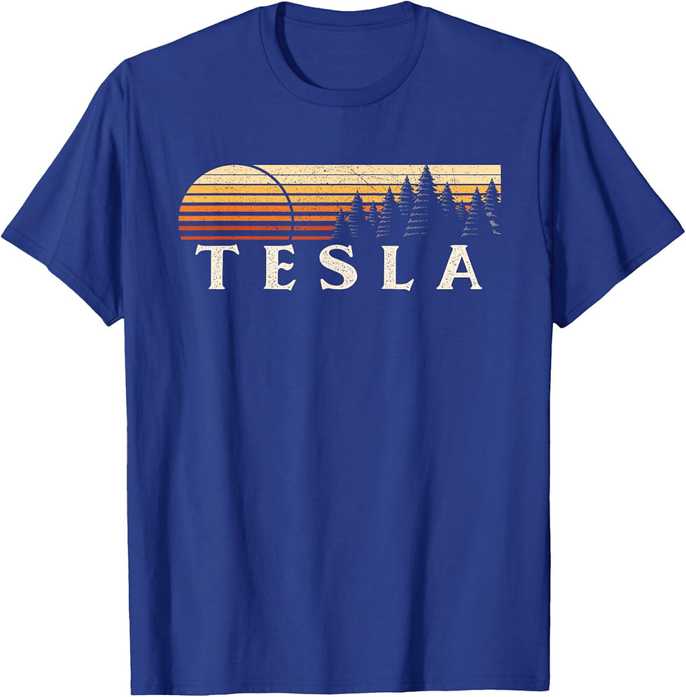 Thumbnail: Tesla Retro Evergreen Sunset T-Shirt