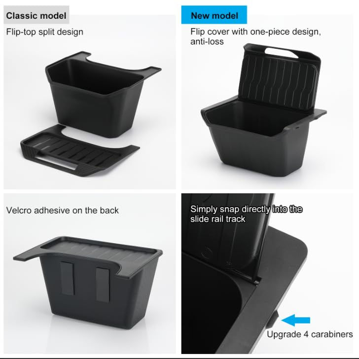 Thumbnail: Black Flip Cover Trash Can for 2019-2025 Tesla Model Y