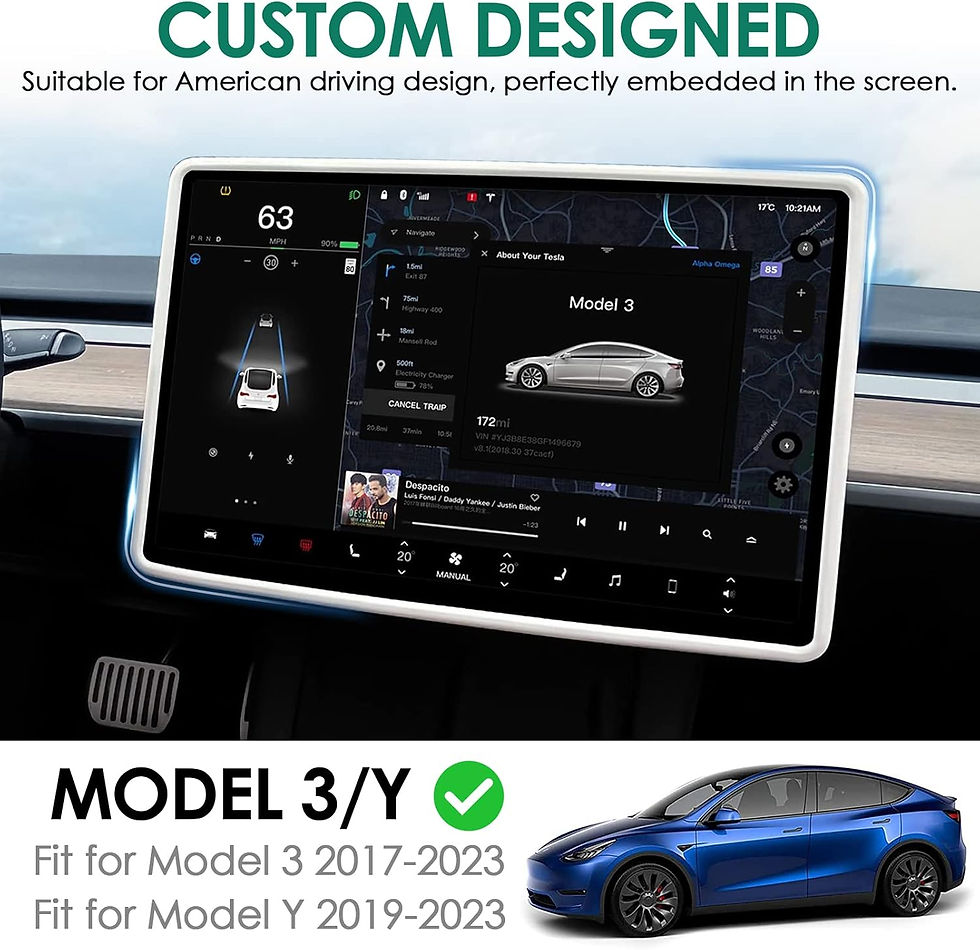 Thumbnail: Tesla Model 3/Y Screen Protector Frame 2019-2024 White