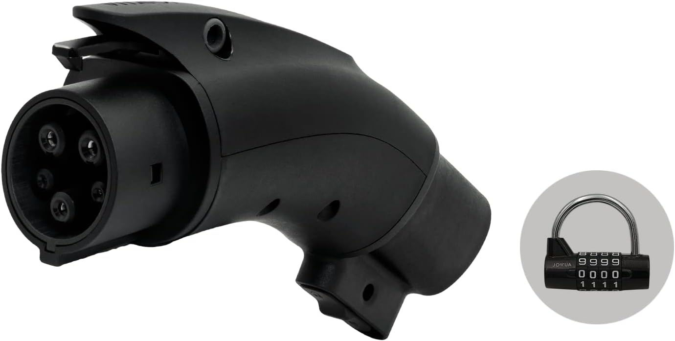 JOWUA NACS to J1772 EV Adapter 48A 250V with Padlock for Tesla Chargers