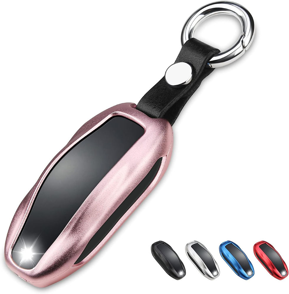 Thumbnail: Tesla Key Fob Cover with Keychain - Blue Model S/3/Y Accessory