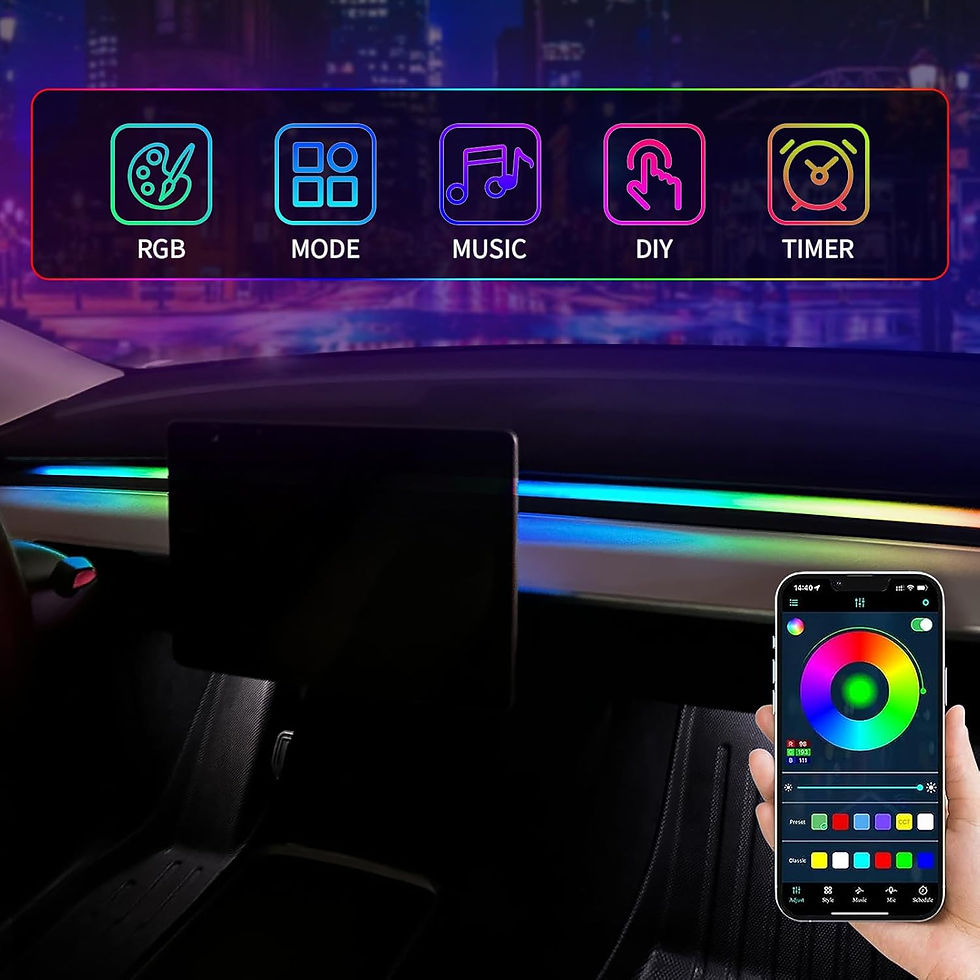 Thumbnail: Tesla Model 3/Y RGBIC LED Interior Lights with App & Remote Control