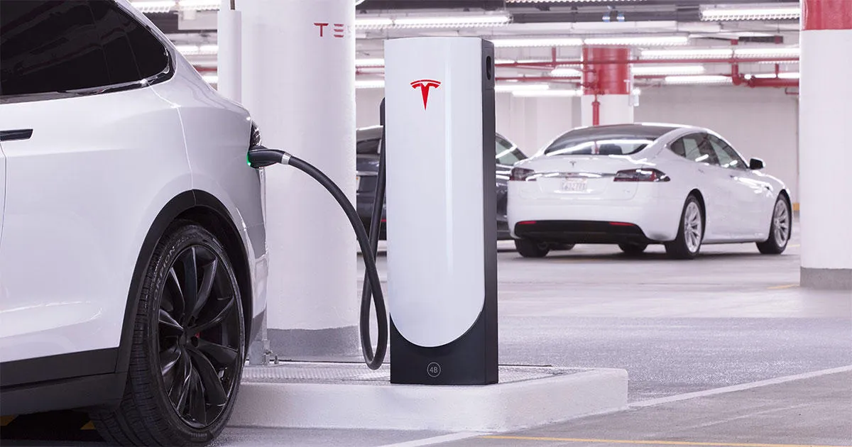 Tesla Model X Charging at Tesla Supercharger
