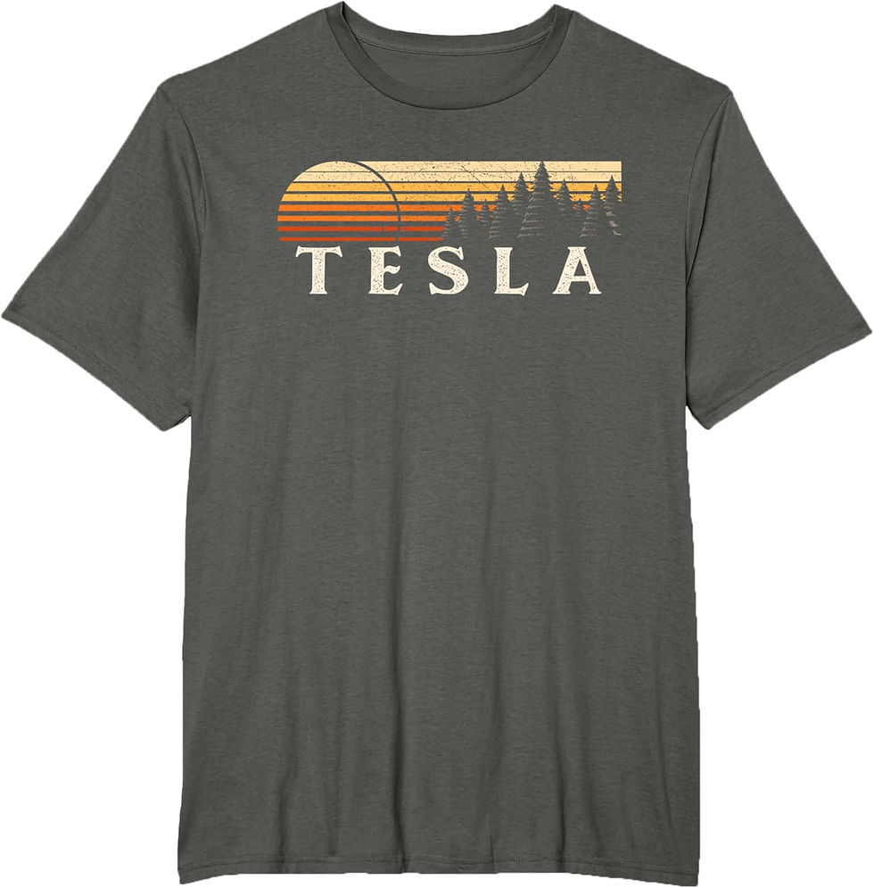 Thumbnail: Tesla Retro Evergreen Sunset T-Shirt