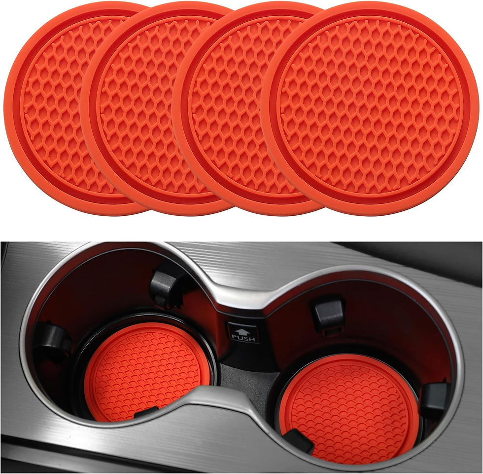 Thumbnail: SINGARO Non-Slip Car Cup Coasters Set of 4 - Black