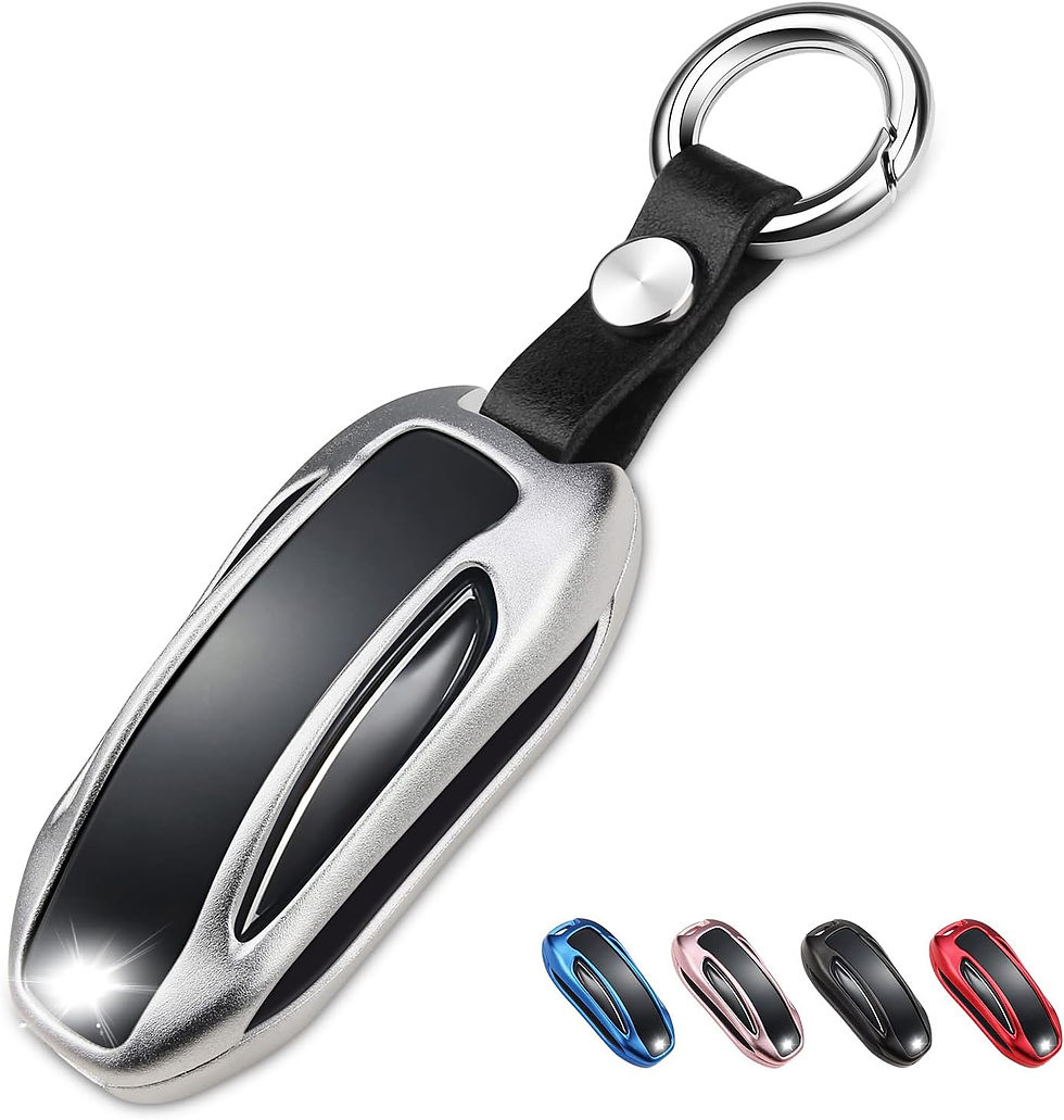 Thumbnail: Tesla Key Fob Cover with Keychain - Blue Model S/3/Y Accessory