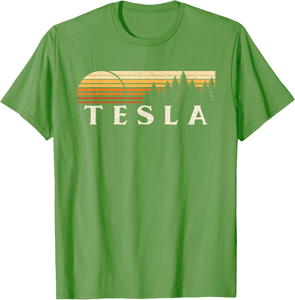 Thumbnail: Tesla Retro Evergreen Sunset T-Shirt