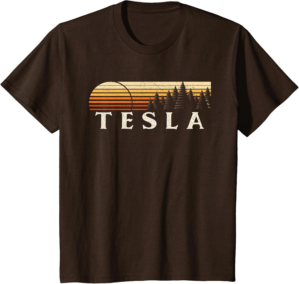 Thumbnail: Tesla Retro Evergreen Sunset T-Shirt