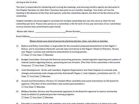 Call for Committees.  Region 2 members, take a look and sign up today!