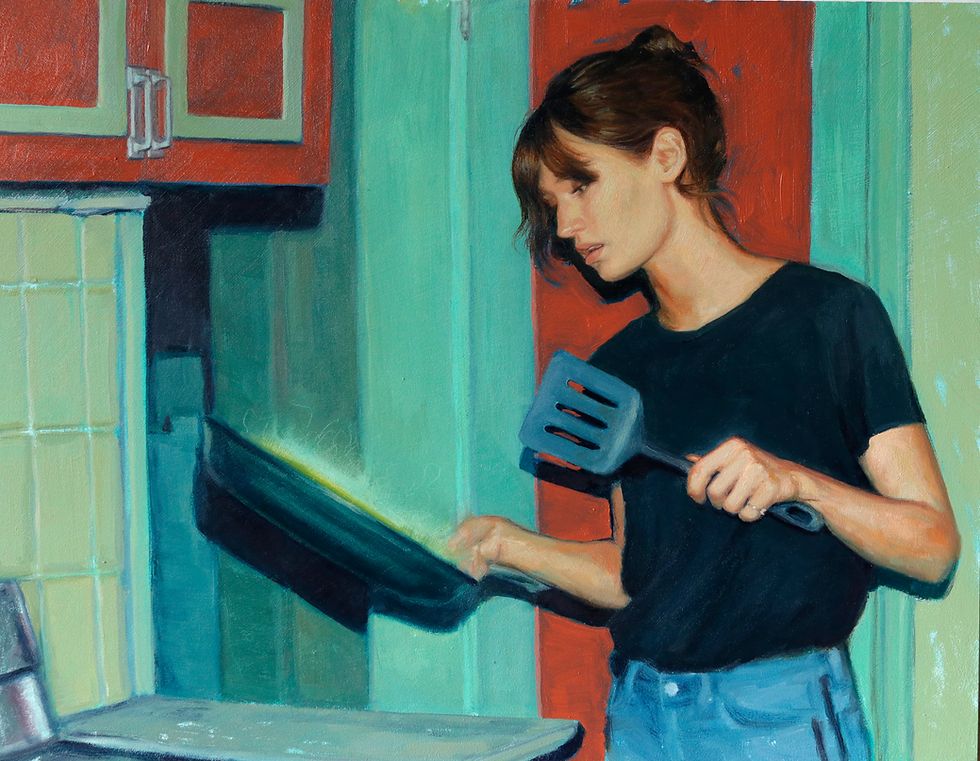 "Out of the Frying Pan" 18x14in.